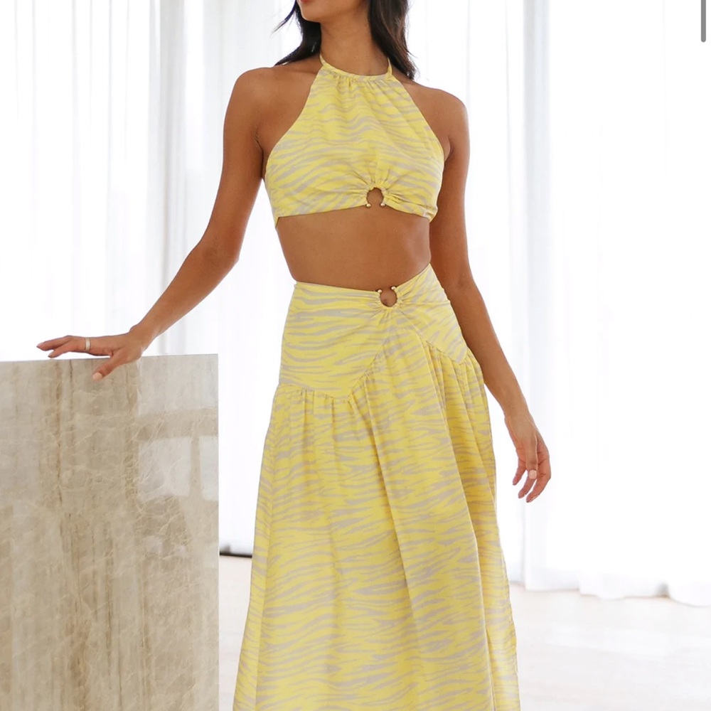 Yellow maxi skirt set